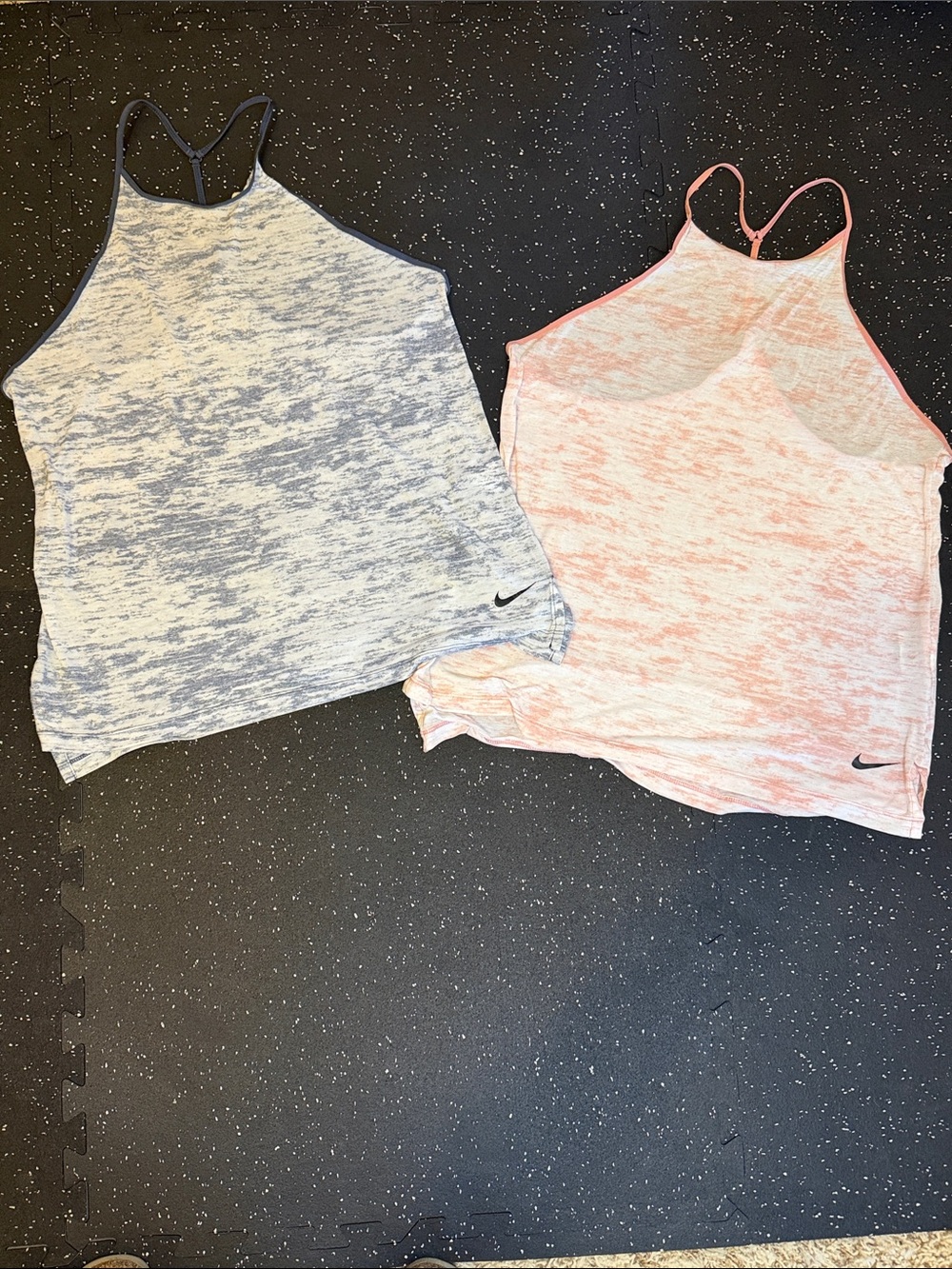 Nike Women’s Heathered slim Racerback Tank Tops - Pink & Gray (Set of 2)